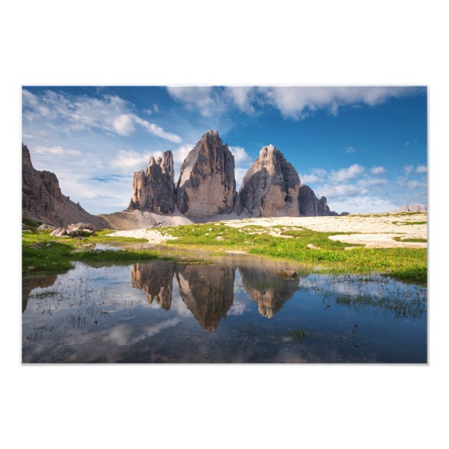 Tre Cime di Lavaredo/Drei Zinnen Dolomite mountain Photo Print (Front)