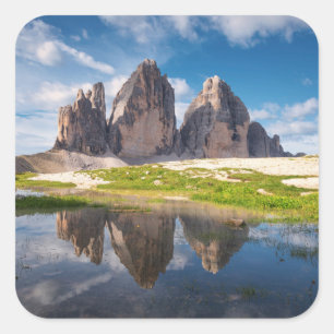 Tre Cime di Lavaredo/Drei Zinnen Dolomite mountain Square Sticker