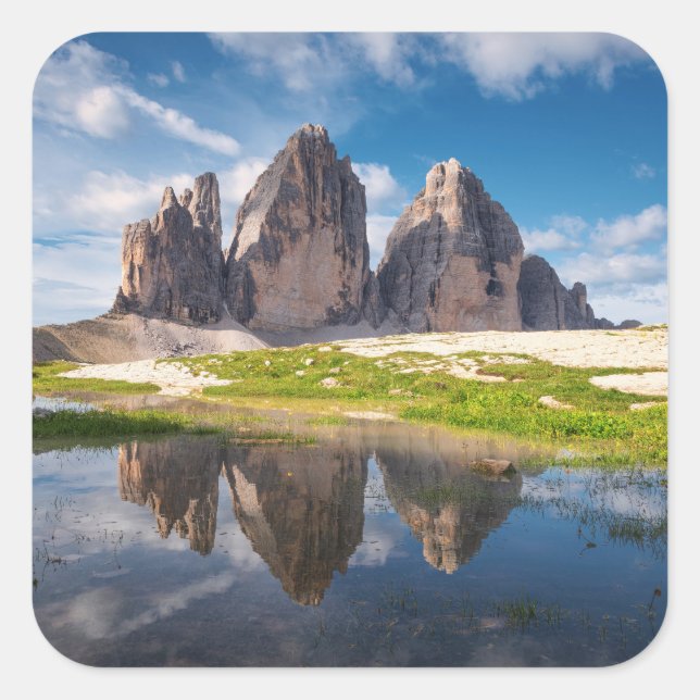 Tre Cime di Lavaredo/Drei Zinnen Dolomite mountain Square Sticker (Front)