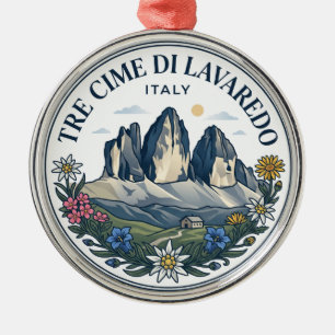 Tre Cime di Lavaredo Italy Metal Ornament