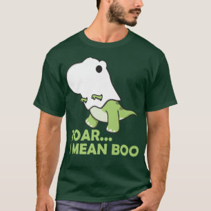 Tre Ghost Cute Kawaii Halloween Dinos Roar I Mean T-Shirt