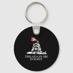 Tread on daddy funny sarcastic gadsden flag snake key ring
