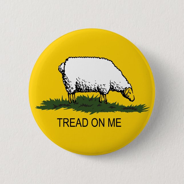 "Tread on me" sheep pin (Front)