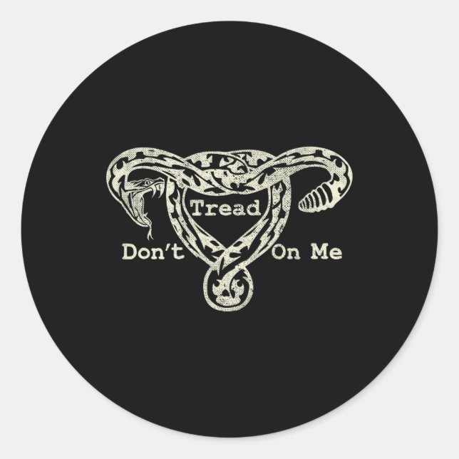 Tread On Me Uterus Snake Pro Roe Feminist  Classic Round Sticker (Front)