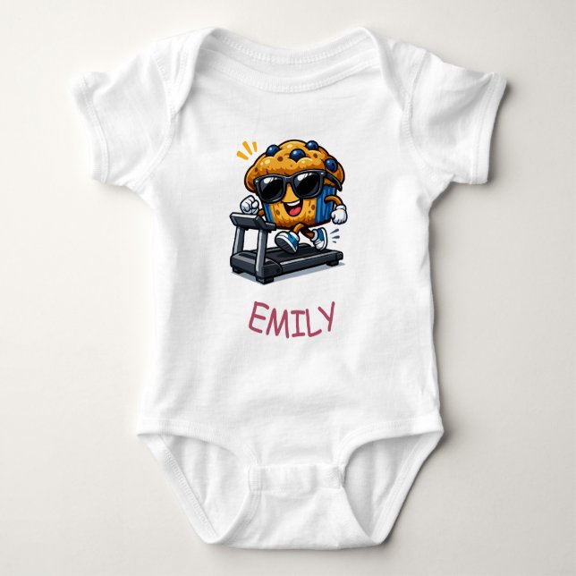 Treadmill Muffin Baby Bodysuit (Front)