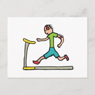 Treadmill Running Postcard