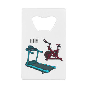 Treadmill & spinning bike cartoon illustration