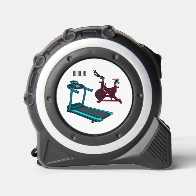 Treadmill & spinning bike cartoon illustration 1 (Front)