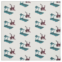 Treadmill & spinning bike cartoon illustration