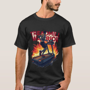 Treadmill Warrior Explosive Fitness Cardio Fire T-Shirt
