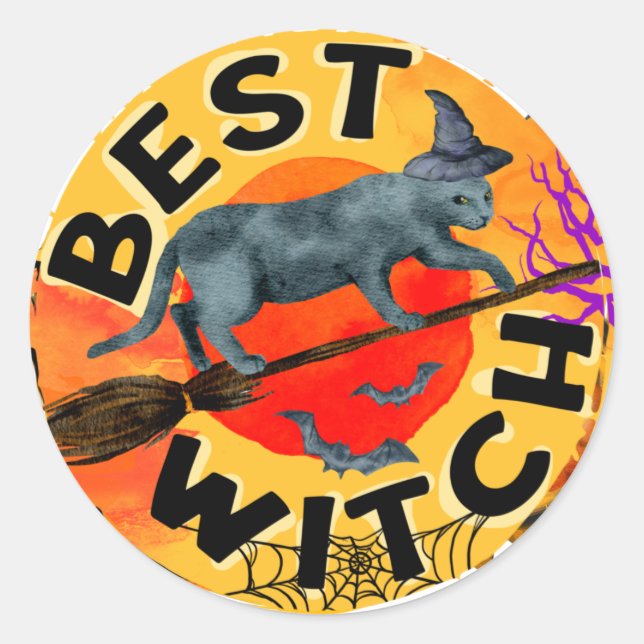 Treak or Treat Scary Halloween Pumpkin  Classic Round Sticker (Front)