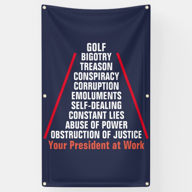 Treason Collusion Corruption Obstruction Trump Banner (Vertical)