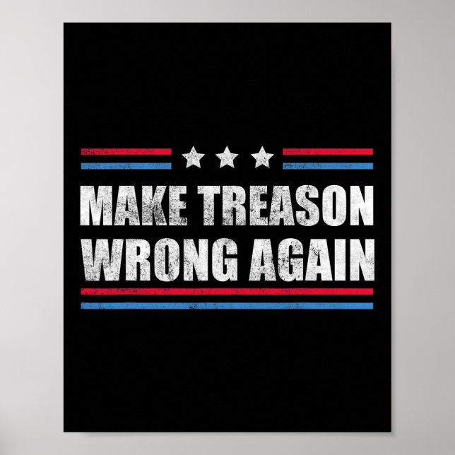 Treason Wrong Again Political Resist Lying Anti-tr Poster (Front)