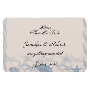 Treasure by the Sea Wedding Save the Date Magnet