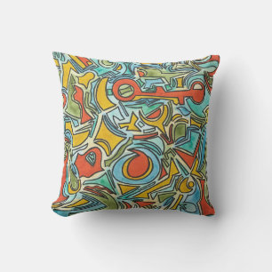 Treasure Chest-Bold Colourful Abstract Art Cushion