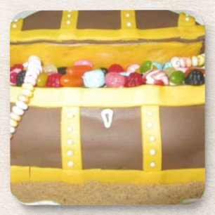 Treasure chest cake coaster