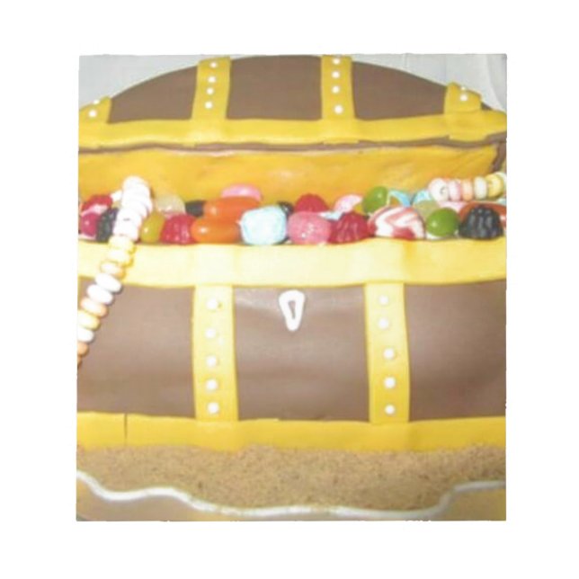 Treasure chest cake notepad (Front)