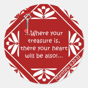 Treasure chest classic round sticker