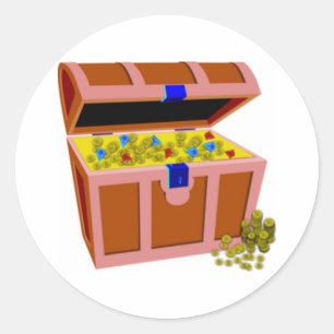 Treasure Chest Classic Round Sticker