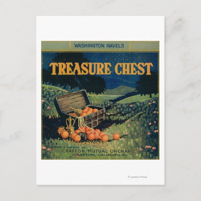 Treasure Chest (field version) Orange Label Postcard (Front)