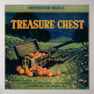 Treasure Chest (field version) Orange Label Poster
