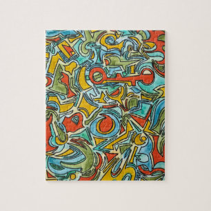 Treasure Chest-Hand Painted Abstract Watercolor Jigsaw Puzzle