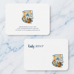 Treasure Chest Map Boat Birthday RSVP Enclosure Card