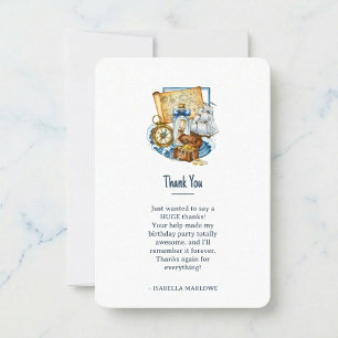 Treasure Chest Map Boat Birthday Thank You Card