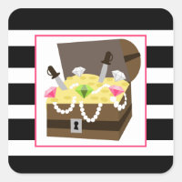 Treasure Chest With Pink Jewels