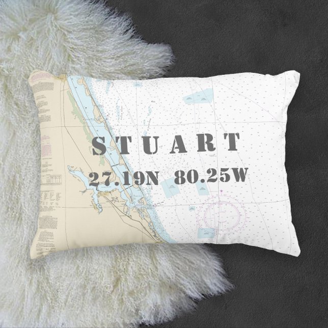 Treasure Coast Stuart Florida 🌴 Vintage Nautical  Decorative Cushion (Treasure Coast Stuart Florida 🌴 Vintage Nautical Accent Pillow
)