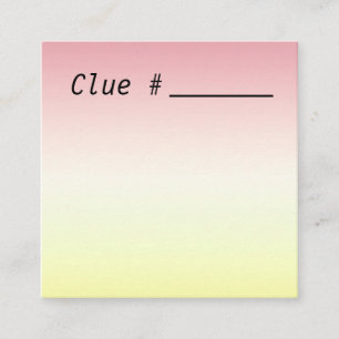 Treasure Hunt Clue Cards for Party 2.5" x 2.5"