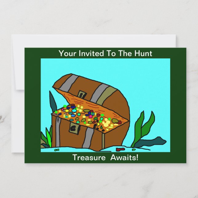 Treasure Hunt customise and personalise invitation (Front)