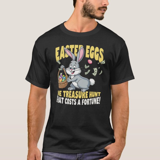 Treasure Hunt Easter Eggs Funny T-Shirt (Front)