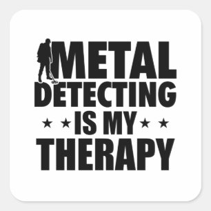 Treasure Hunter Metal Detector   Gondolas Gift Square Sticker