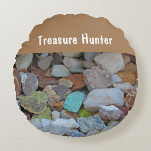 Treasure Hunter Rock Collection Stone Rockhound Round Cushion