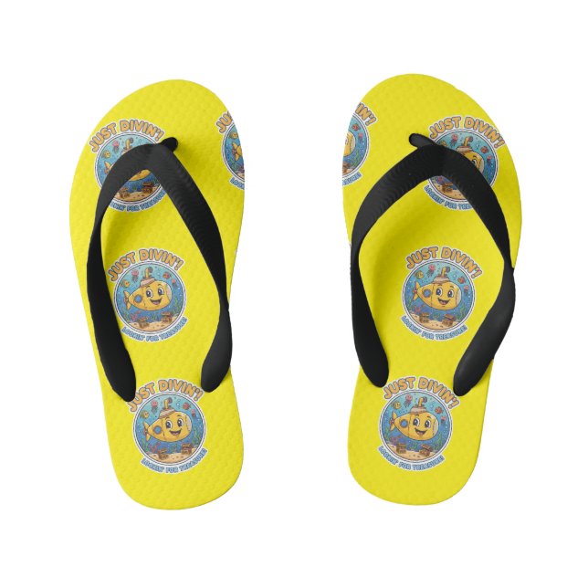 "Treasure Hunter" Submarine Adventure Kid's Thongs (Footbed)