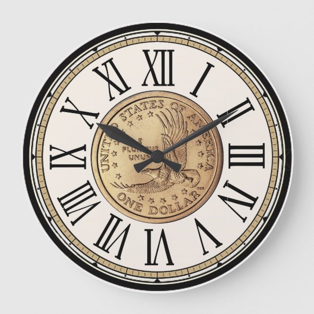 Treasure-Hunter's Dollar Coin Roman Numerals Clock (Front)
