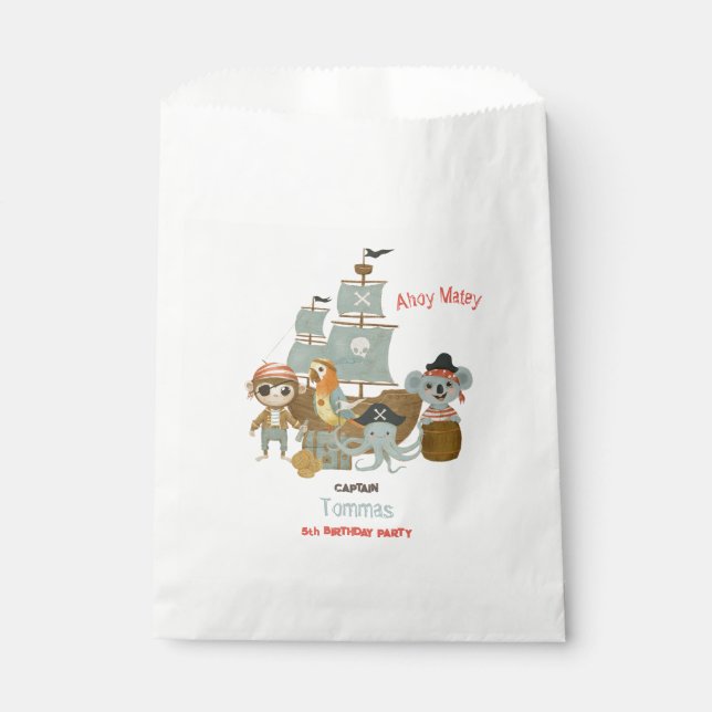 Treasure Hunters Pirate Birthday Favour Bag (Front)