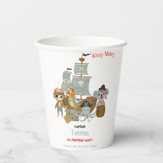 Treasure Hunters Pirate Birthday Paper Cups (Front)