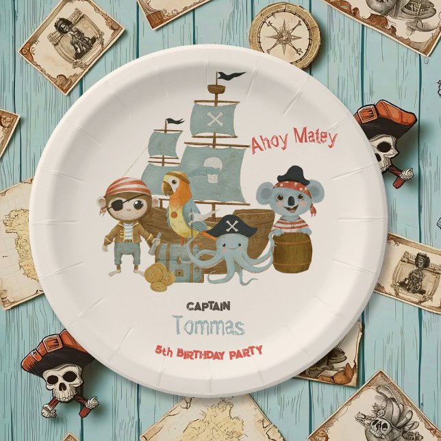 Treasure Hunters Pirate Birthday Paper Plate (Creator Uploaded)