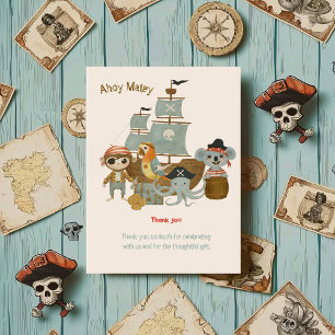 Treasure Hunters Pirate Birthday Thank You Card
