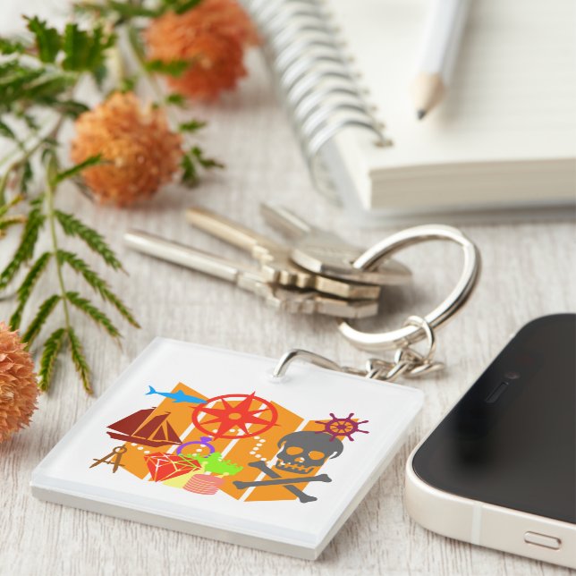 Treasure Hunting Collage Key Ring (Front Right)