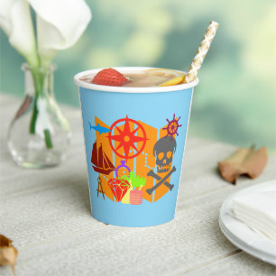 Treasure Hunting Collage Paper Cups