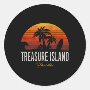 Treasure Island Beach Florida Fl Palms Vacation Su Classic Round Sticker