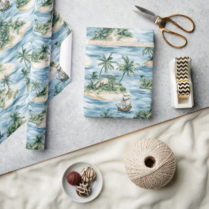 Treasure Island Birthday Wrapping Paper