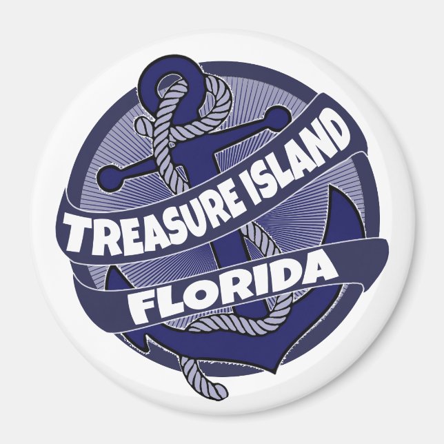 Treasure Island Florida anchor swirl magnet (Front)