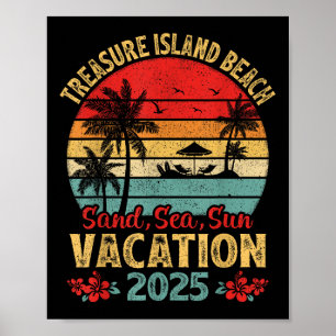Treasure Island Florida Sand Sea Sun Vacation 2025 Poster