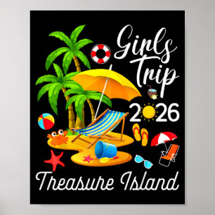 Treasure island florida summer tropical girls trip poster