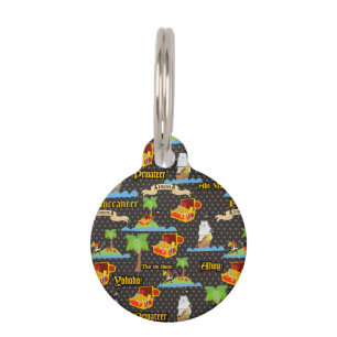 Treasure Island Palm Tree Pirate Flag Raiding Pet Tag