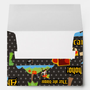 Treasure Island Palm Tropical Pirate Flag Raiding Envelope